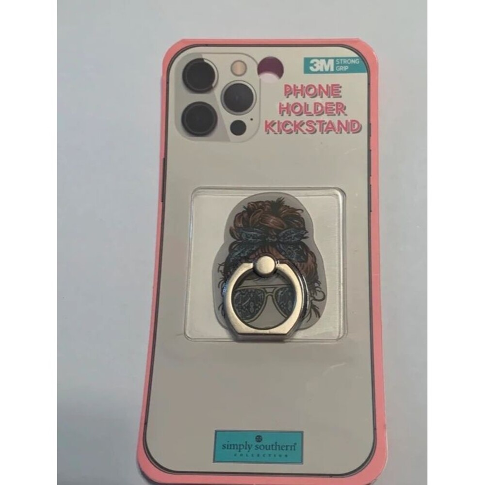 New Simply Southern Phone Holder kickstand Messy Mom Bun
